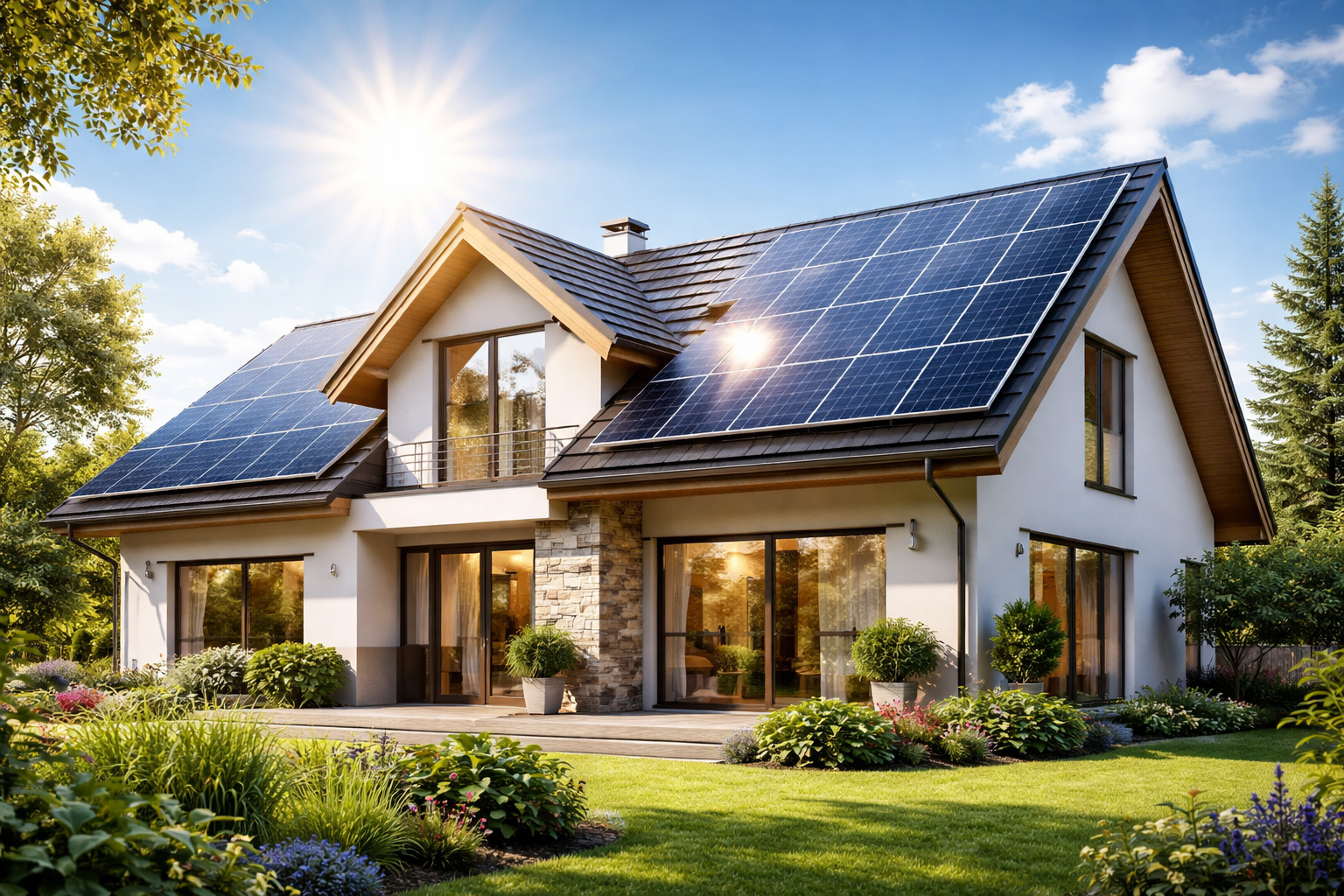Haus mit Solaranlage